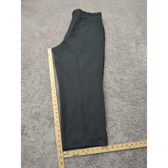 Savane Dress Pants Mens 44x30 Gray Straight Pleated Poly Dressy Casual - Picture 5 of 7